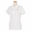 マンシングウェア Munsingwear　レディース ロゴ刺繍 鹿の子 半袖 ポロシャツ XSL1600AX ホワイト（N950）