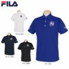 フィラ FILA　メンズ ロゴ刺繍 格子柄 ストレッチ 半袖 ポロシャツ 741-678　2021年モデル