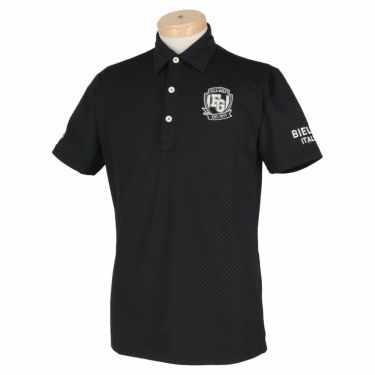 フィラ FILA　メンズ ロゴ刺繍 格子柄 ストレッチ 半袖 ポロシャツ 741-678　2021年モデル ブラック（BK）