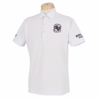 フィラ FILA　メンズ ロゴ刺繍 格子柄 ストレッチ 半袖 ポロシャツ 741-678　2021年モデル ホワイト（WT）