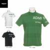 アドミラル Admiral　メンズ ロゴジャカード ボーダーメッシュ 半袖 モックネックシャツ ADMA232　2022年モデル
