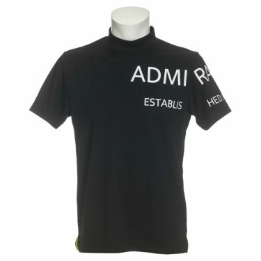 アドミラル Admiral　メンズ ロゴジャカード ボーダーメッシュ 半袖 モックネックシャツ ADMA232　2022年モデル ブラック（10）