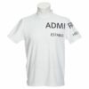 アドミラル Admiral　メンズ ロゴジャカード ボーダーメッシュ 半袖 モックネックシャツ ADMA232　2022年モデル ホワイト（00）