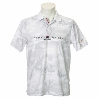 トミー ヒルフィガー ゴルフ　メンズ カモフラージュ柄 半袖 ポロシャツ THMA203　2022年モデル ホワイト（00）