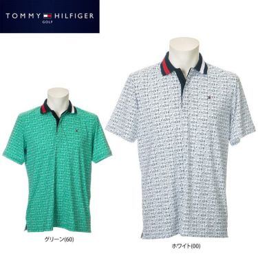 トミー ヒルフィガー ゴルフ　メンズ 総柄 半袖 比翼仕立て ポロシャツ THMA221　2022年モデル 詳細1