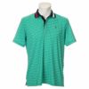 トミー ヒルフィガー ゴルフ　メンズ 総柄 半袖 比翼仕立て ポロシャツ THMA221　2022年モデル グリーン（60）