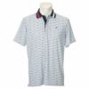 トミー ヒルフィガー ゴルフ　メンズ 総柄 半袖 比翼仕立て ポロシャツ THMA221　2022年モデル ホワイト（00）