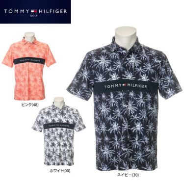 トミー ヒルフィガー ゴルフ　メンズ ヤシの木プリント 総柄 半袖 ポロシャツ THMA234　2022年モデル 詳細1