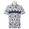 トミー ヒルフィガー ゴルフ　メンズ ヤシの木プリント 総柄 半袖 ポロシャツ THMA234　2022年モデル ホワイト（00）