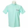 トミー ヒルフィガー ゴルフ　メンズ バックプリント メッシュフラッグ柄 半袖 胸ポケット付き モックネックシャツ THMA238　2022年モデル ミント（68）