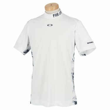 オークリー OAKLEY　メンズ 柄切替 半袖 モックネックシャツ FOA403522　2022年モデル ホワイト（100）