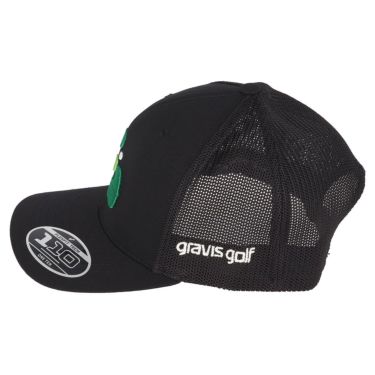 グラビス ゴルフ gravis golf　立体ロゴ刺繍 メッシュキャップ GGF-2B-FC02 BLACK/BLACK 詳細1