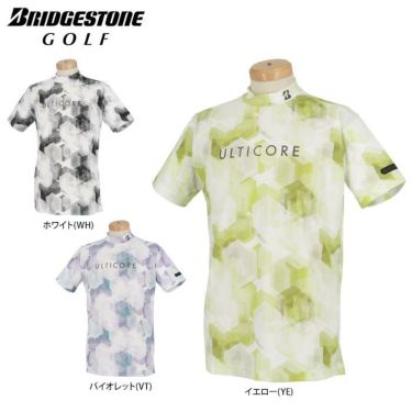 ブリヂストンゴルフ　ULTICORE メンズ ヘキサゴングラフィック 総柄 半袖 モックネックシャツ 3BW02A　2022年モデル 詳細1