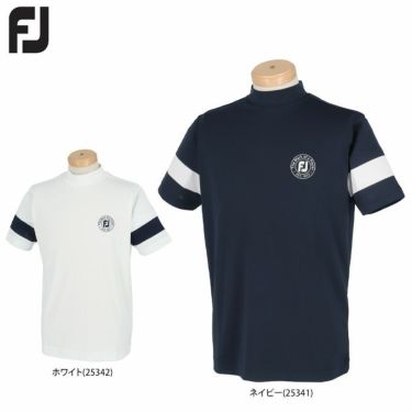 フットジョイ FootJoy　メンズ ロゴ刺繍 カラーブロック ストレッチ 半袖 モックネックシャツ FJ-S22-S12　2022年モデル 詳細1