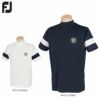 フットジョイ FootJoy　メンズ ロゴ刺繍 カラーブロック ストレッチ 半袖 モックネックシャツ FJ-S22-S12　2022年モデル