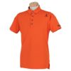 ルコック Le coq sportif　メンズ 総柄 ジャカード 半袖 ボタンダウン ポロシャツ QGMTJA08　2022年モデル オレンジ（OR00）