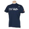 ルコック Le coq sportif　メンズ ロゴ刺繍 プリントデザイン 半袖 モックネックシャツ QGMTJA09　2022年モデル ネイビー（NV00）