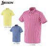 スリクソン SRIXON　メンズ ロゴ刺繍 マルチストライプ柄 半袖 ポロシャツ RGMRJA22