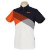 スリクソン SRIXON　メンズ 鹿の子 バイアスパネルプリント 半袖 ポロシャツ RGMTJA16　2022年モデル オレンジ（OR00）