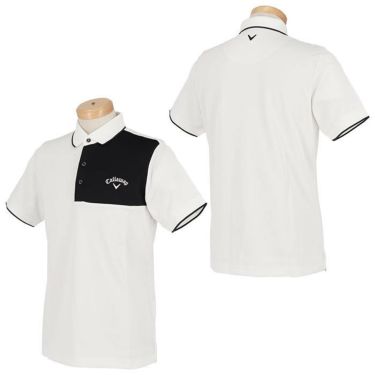 キャロウェイ Callaway　メンズ 鹿の子 ロゴ刺繍 切替 半袖 ポロシャツ C22134120　2022年モデル 詳細4