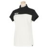 ニューバランスゴルフ　レディース SPORT ロゴプリント バイカラー 半袖 モックネックシャツ 012-2166502　2022年モデル ブラック（010）