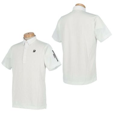 ブリヂストンゴルフ　メンズ ロゴプリント ハニカムエンボス 半袖 ボタンダウン ポロシャツ 3GW01A　2022年モデル 詳細3