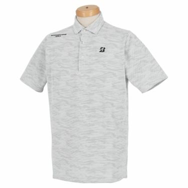ブリヂストンゴルフ　メンズ ロゴプリント ジャカード 半袖 ポロシャツ 3GW04A　2022年モデル ホワイト（WH）