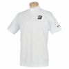 ブリヂストンゴルフ　メンズ ロゴプリント 幾何学柄 ジャガード 半袖 モックネックシャツ WGM05A　2022年モデル ホワイト（WH）