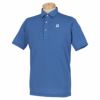 ブリヂストンゴルフ　メンズ ロゴプリント 総柄 トライアングル小柄 半袖 ポロシャツ WGM07A　2022年モデル ブルー（BL）