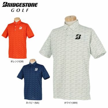ブリヂストンゴルフ　メンズ ロゴプリント 総柄 トーンジャガード 半袖 ポロシャツ WGM10A　2022年モデル 詳細1