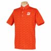 ブリヂストンゴルフ　メンズ ロゴプリント 総柄 トーンジャガード 半袖 ポロシャツ WGM10A　2022年モデル オレンジ（OR）