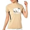 マンシングウェア Munsingwear　レディース モザイクプリント 半袖 ハイネックシャツ MEWTJA01　2022年モデル ベージュ（BG00）