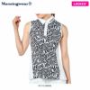 マンシングウェア Munsingwear　レディース ロゴデザインプリント 生地切替 バックプリーツ ノースリーブシャツ MEWTJA06　2022年モデル