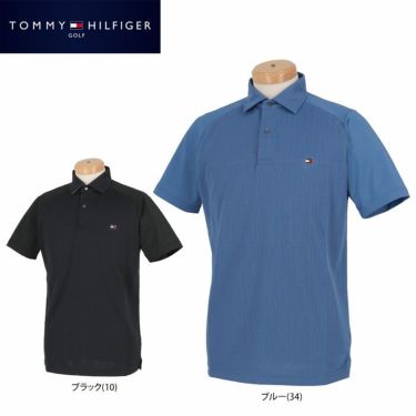 トミー ヒルフィガー ゴルフ　メンズ ロゴジャカード 生地切替 半袖 ポロシャツ THMA208　2022年モデル 詳細1