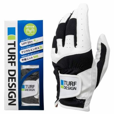 TURF DESIGN ターフデザイン メンズ 両手用 ゴルフグローブ TDGL-2170 ホワイト/ブラック　2022年モデル 詳細1