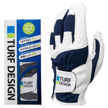 TURF DESIGN ターフデザイン メンズ 両手用 ゴルフグローブ TDGL-2170 ホワイト/ネイビー　2022年モデル 詳細1