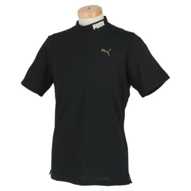 プーマ PUMA　メンズ ツアーデザイン レンチキュラーロゴ 半袖 モックネックシャツ 930523　2022年モデル プーマブラック（01）