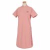 マンシングウェア Munsingwear　レディース グリッターロゴプリント ストレッチ 半袖 モックネック ワンピース MEWTJJ01　2022年モデル ピンク（PK00）