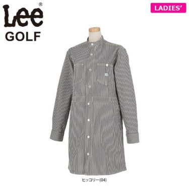 Lee GOLF リー・ゴルフ　レディース SHIRTS ONEPIECE ストライプ柄 長袖 スタンドカラー ワークシャツ ワンピース LG9996　2022年モデル 詳細1
