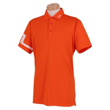 Jリンドバーグ J.LINDEBERG　メンズ ブリッジロゴプリント ストレッチ 半袖 ポロシャツ 071-26340　2022年モデル オレンジ（036）