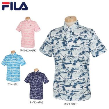 フィラ FILA　メンズ リゾート柄 半袖 ポロシャツ 741-671　2021年モデル 詳細1