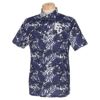 フィラ FILA　メンズ ボタニカル柄 リーフプリント 半袖 ポロシャツ 741-676　2021年モデル ネイビー（NV）