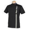 フィラ FILA　メンズ ロゴプリント ラインデザイン 半袖 モックネックシャツ 741-685　2021年モデル ブラック（BK）