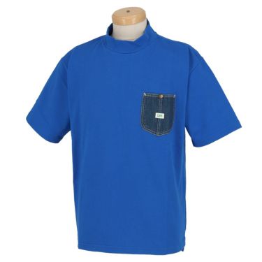 Lee GOLF リー・ゴルフ　メンズ Denimpocket Mockneck Tee 吸水速乾 デニムポケット 接触冷感 半袖 モックネックシャツ LG0006　2022年モデル ブルー（42）