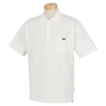 Lee GOLF リー・ゴルフ　メンズ Play Polo 吸水速乾 半袖 Leeロゴ刺繍ポケット付き ポロシャツ LG0008　2022年モデル ホワイト（18）