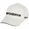 ニューバランスゴルフ　WORLD 立体ロゴ刺繍 コットンツイル 6パネル　メンズ キャップ 012-2987003 030 ホワイト/ブラック 2022年モデル ホワイト/ブラック（030）