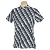 ルコック Le coq sportif　メンズ ダイアゴナル柄 半袖 モックネックシャツ QGMTJA13　2022年モデル ネイビー（NV00）