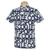 ルコック Le coq sportif　メンズ タイポグラフィ柄 鹿の子 半袖 ポロシャツ QGMTJA14　2022年モデル ホワイト（WH00）
