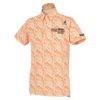 ルコック Le coq sportif　メンズ ダイアゴナル柄 鹿の子 半袖 ポロシャツ QGMTJA23　2022年モデル オレンジ（OR00）