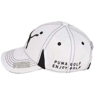 プーマ PUMA　立体ロゴ刺繍 ツアーラウンド　メンズ キャップ 866562 07 ホワイト/ブラック　2022年モデル 詳細1